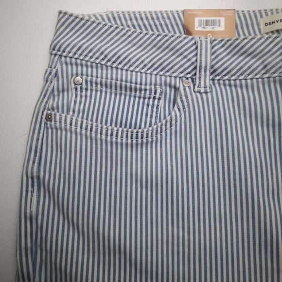 NWT Denver Hayes Hi Rise Skinny Crop Ladies Size 18 Blue & White Stripe Pants - Picture 6 of 14